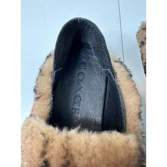Coach Holly Signature Shearling Loafers Slipper Saddle Size 8 MSRP $275.00 - Picture 8 of 9